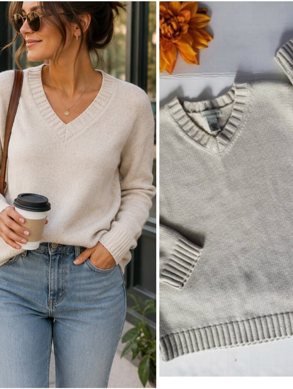 CROSSROADS Vintage VNECK SWEATER 🐞🐞